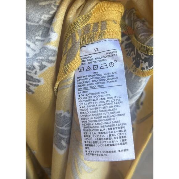 Banana Republic Skirt Womens Size 12 Butter Yellow Floral Feminine Preppy JW - Picture 4 of 4